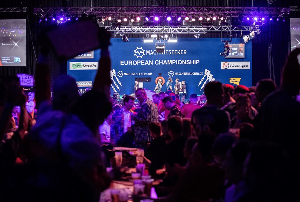 Werktuigen unter den Sponsoren der Machineseeker European Darts Championship 2023