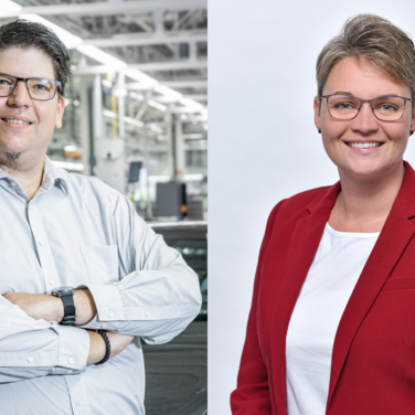 Alexander Reinhart (li.) und Karola Frank (re.) sitzen seit Januar 2022 für die Arbeitnehmerseite im Aufsichtsrat der AUDI AG.